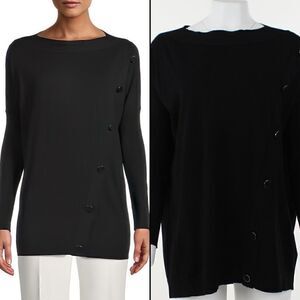 Anne Klein Anne Black Women's Long Sleeve High Neck Pullover